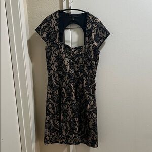 HeartSoul Black and Cream Lace Mini Dress